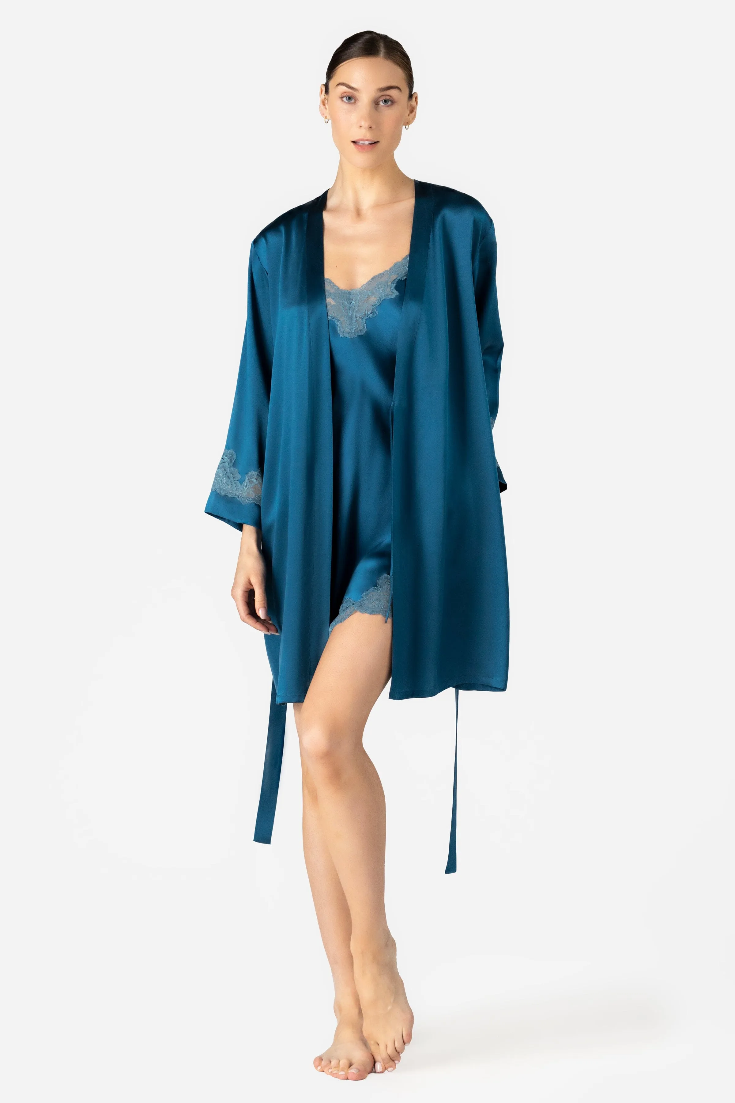 Morgan Iconic Short Silk Robe