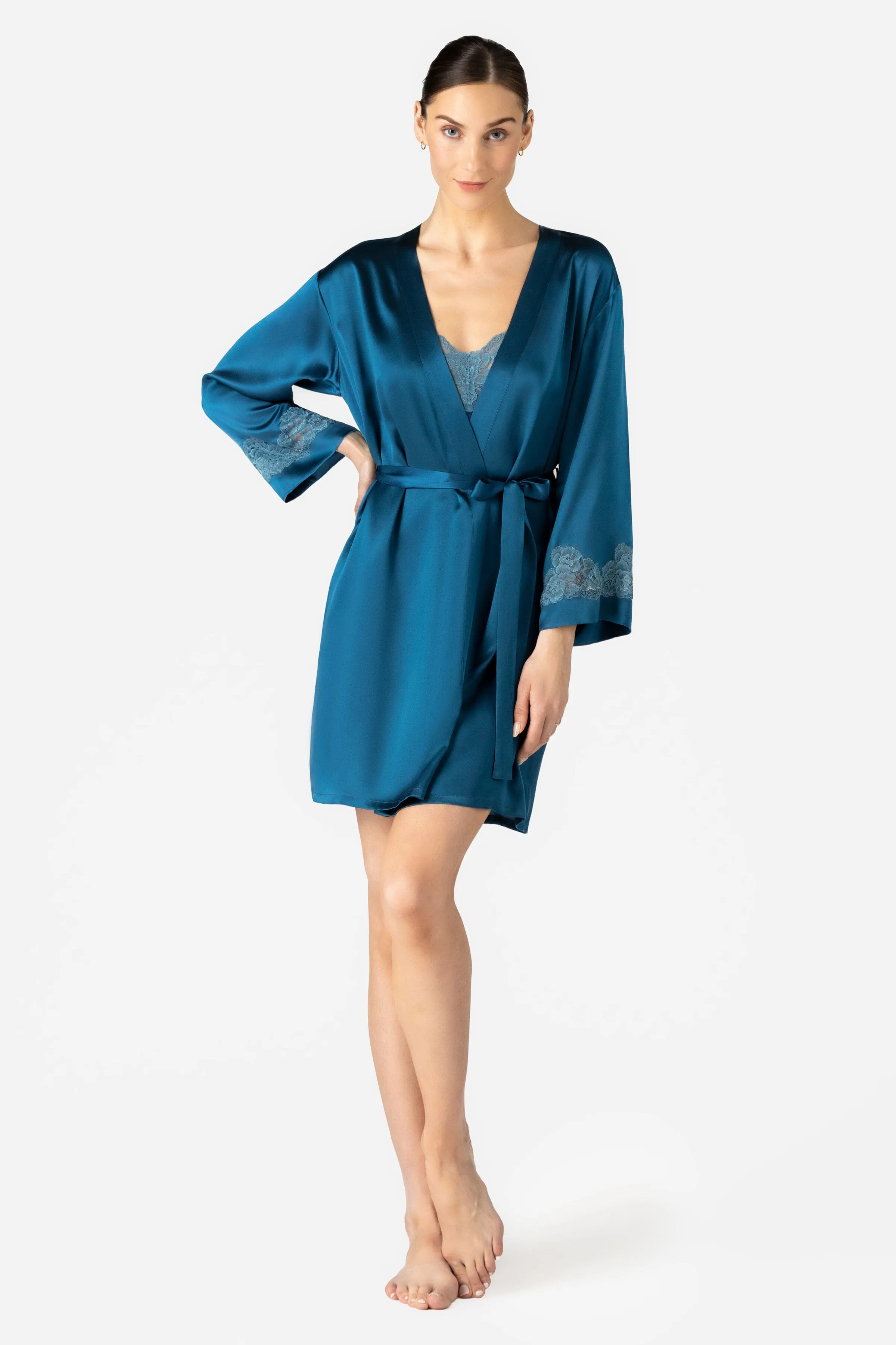 Morgan Iconic Short Silk Robe