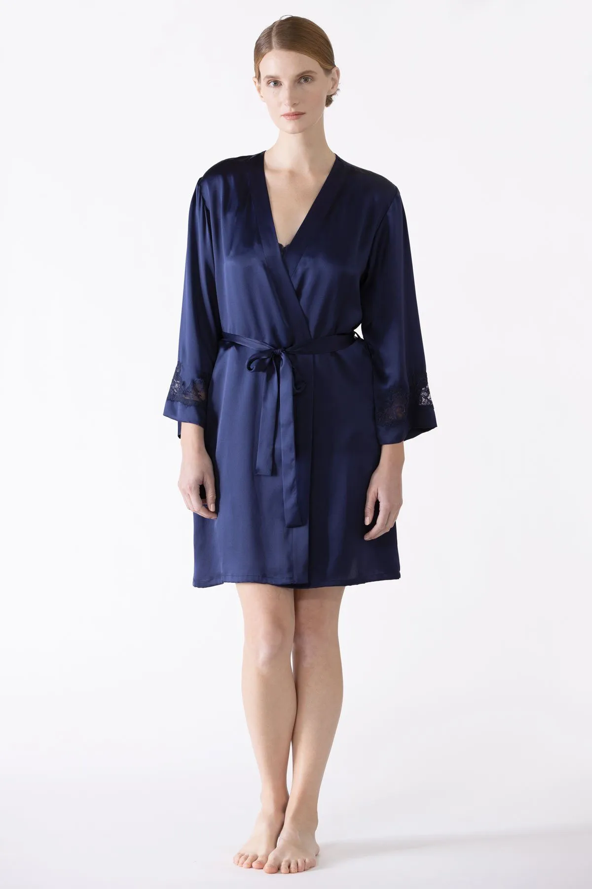 Morgan Iconic Short Silk Robe