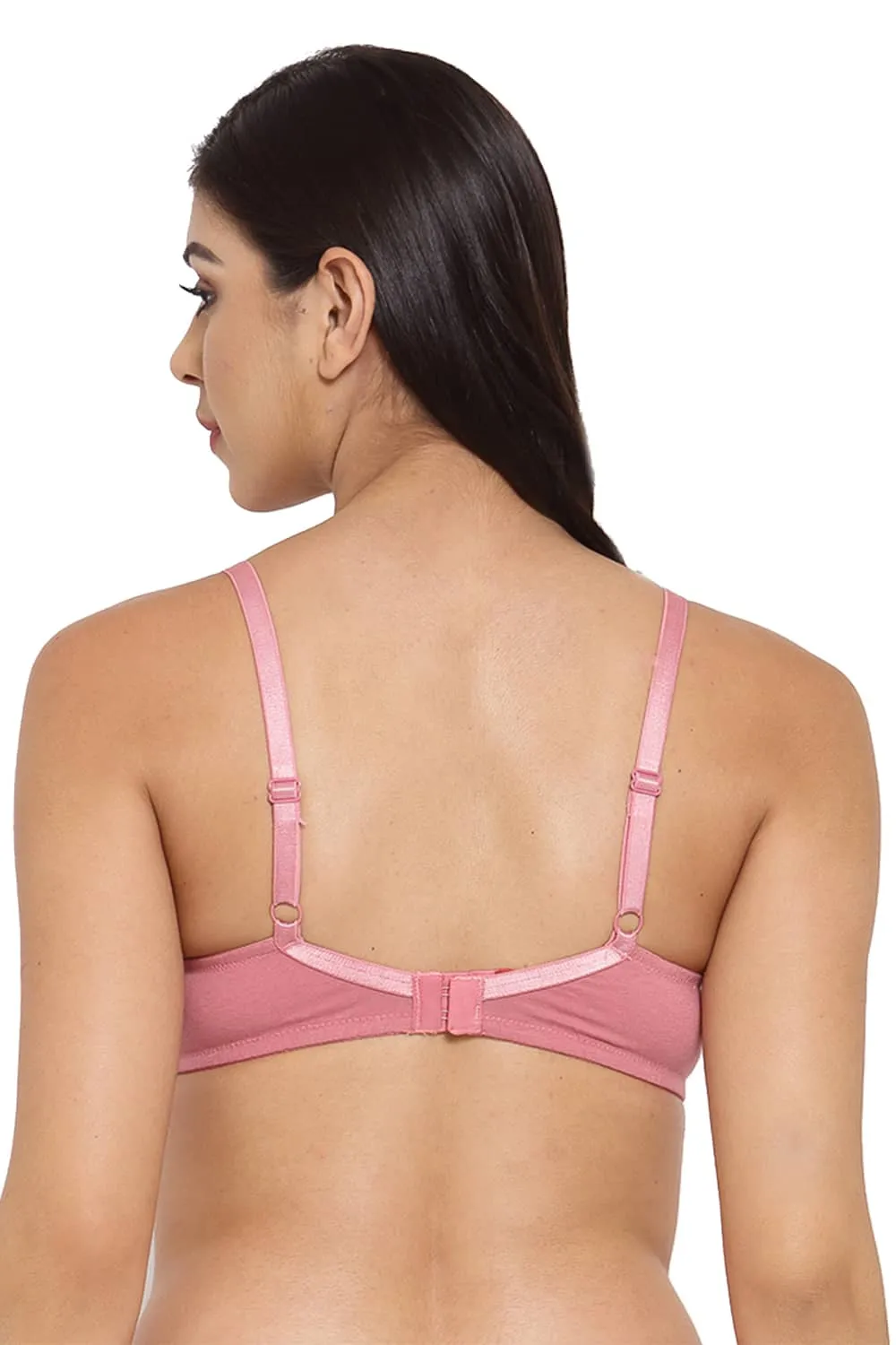 Organic Cotton Antimicrobial Laced Cushioned Padded  Bra-ISB106-Mauve-