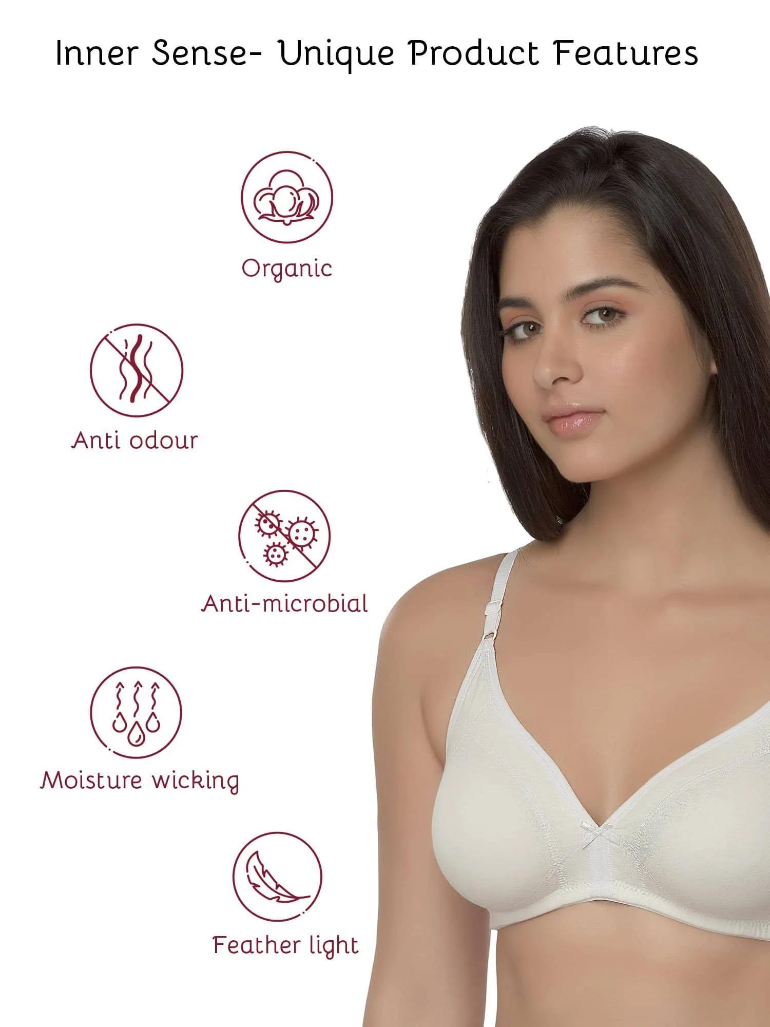 Organic Cotton Antimicrobial Seamless Triangular Bra with Supportive Stitch (Pack of 3)-ISB099-_M.White_M.White_Skin-