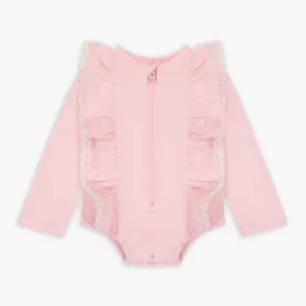 Pink Long Sleeve Swimsuit