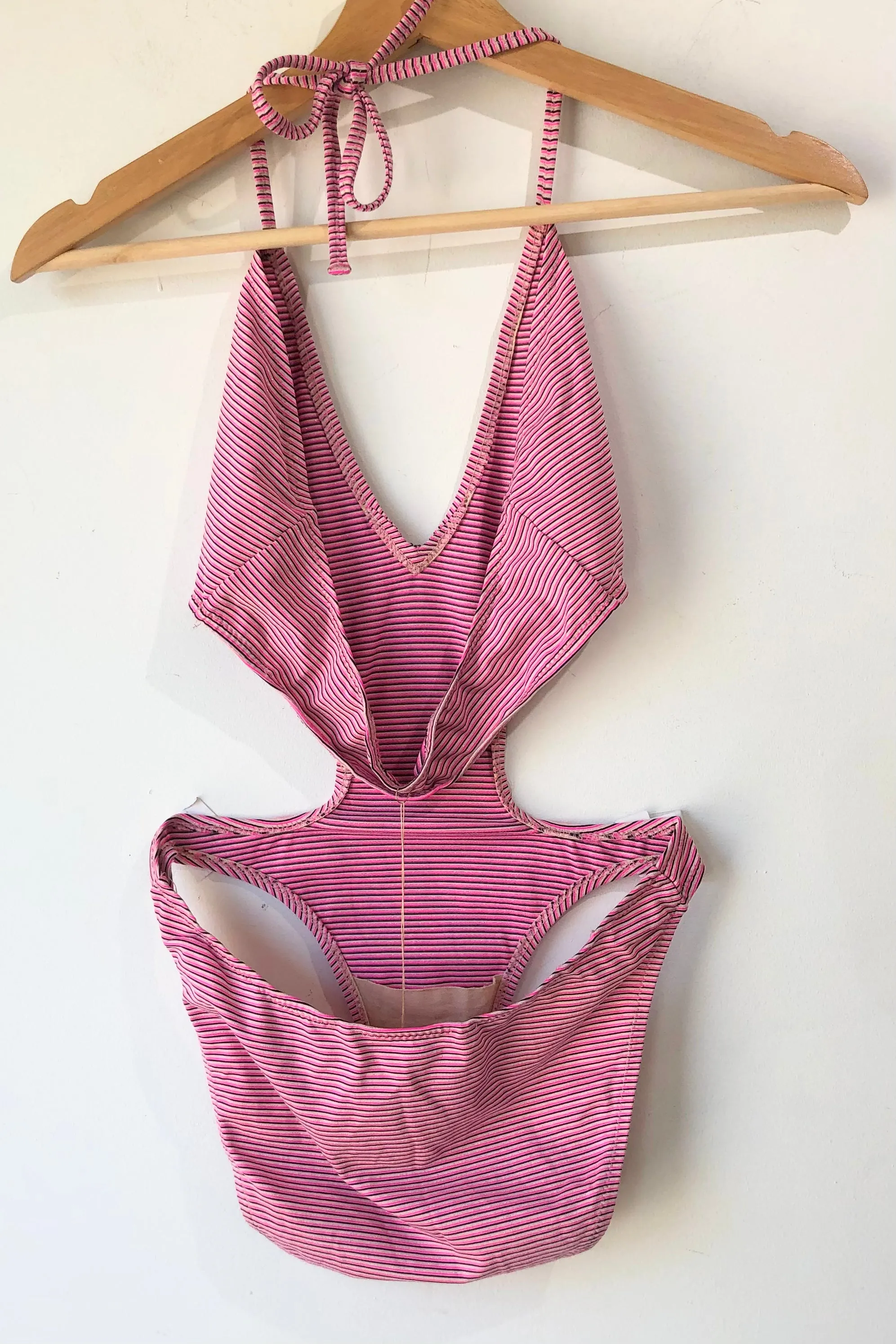 Pink Striped Swimsuit