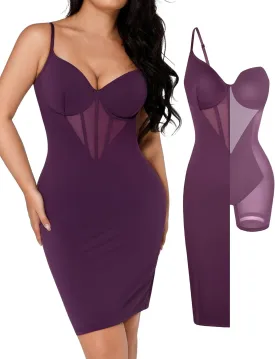 Popilush Shapewear Dress Corset Dress Mesh Bodycon Dresses for Women Slip Dress Party Midi Dresses Club Outfits