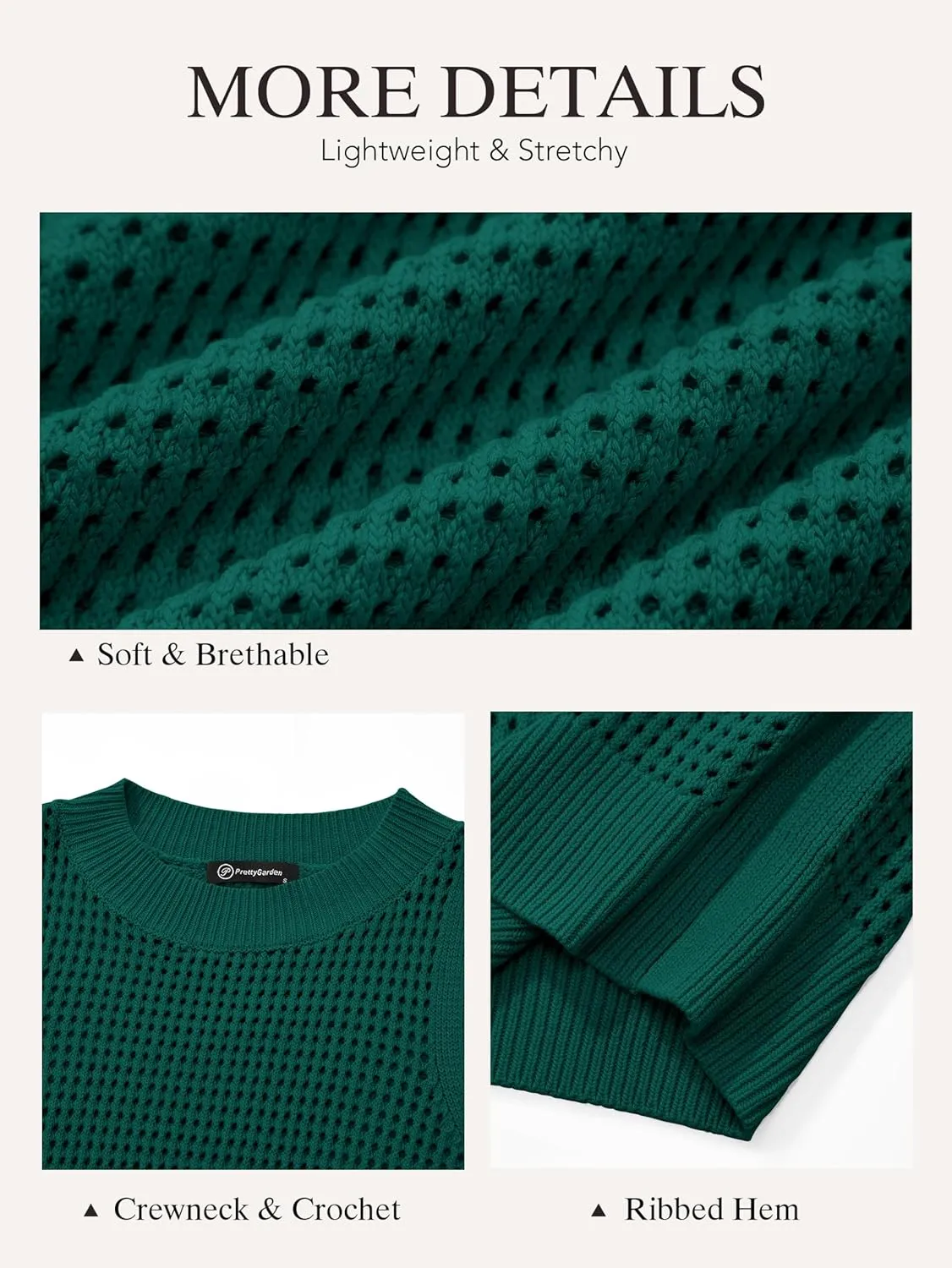 PRETTYGARDEN Summer Crochet Tank Tops for Women 2025 Casual Crewneck Hollow Out Loose Knit Sleeveless Sweater Vest Top Trendy