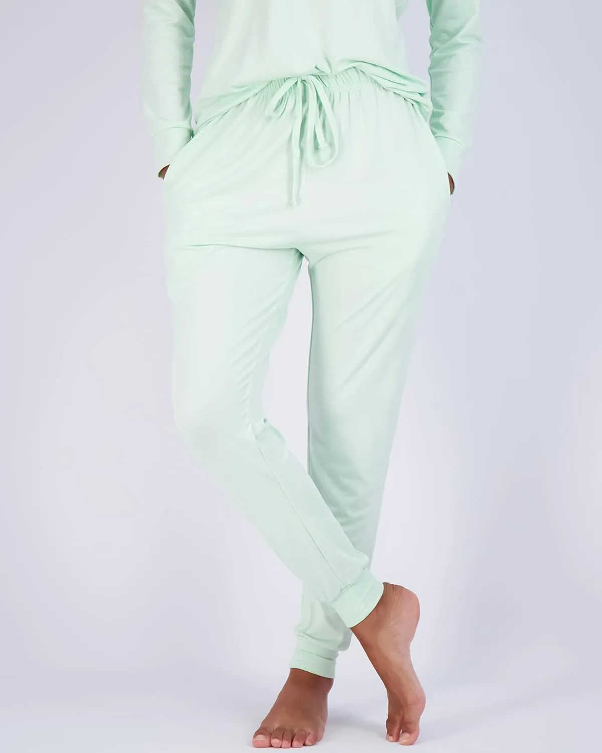 Real Essentials 2 Pack: Women's Soft Long Sleeve Sleep Set - Comfortable Lounge Pull Over Hoodie and Henley Jogger