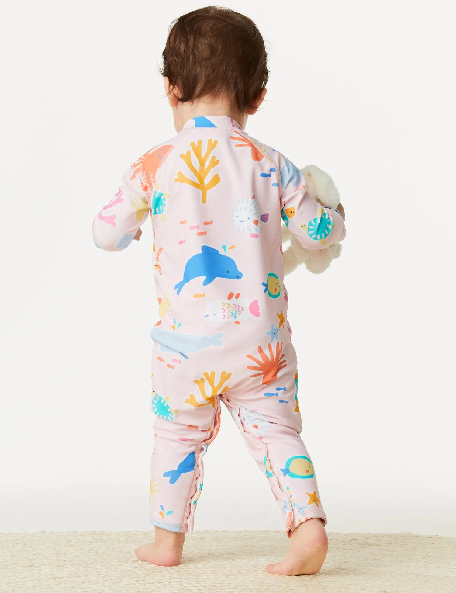Sealife Long Sleeve Swimsuit & Hat Set
