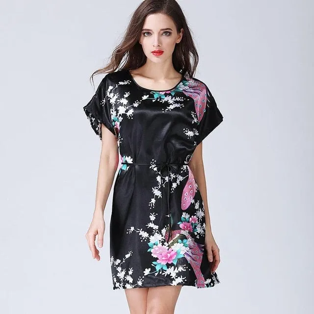 Sexy Red Women Mini Robe Nightwear Nightdress Nighty Nightgown Suspender Skirt Sleepwear Rayon Sleeveless For Female M-XXL