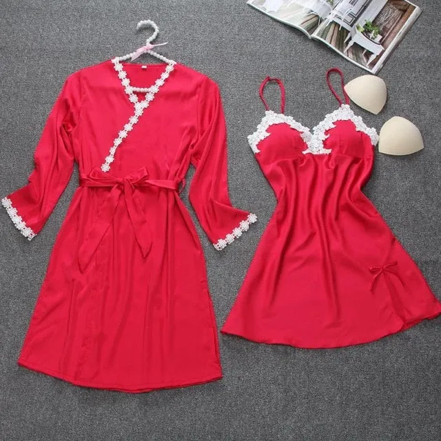 Sexy Red Women Mini Robe Nightwear Nightdress Nighty Nightgown Suspender Skirt Sleepwear Rayon Sleeveless For Female M-XXL