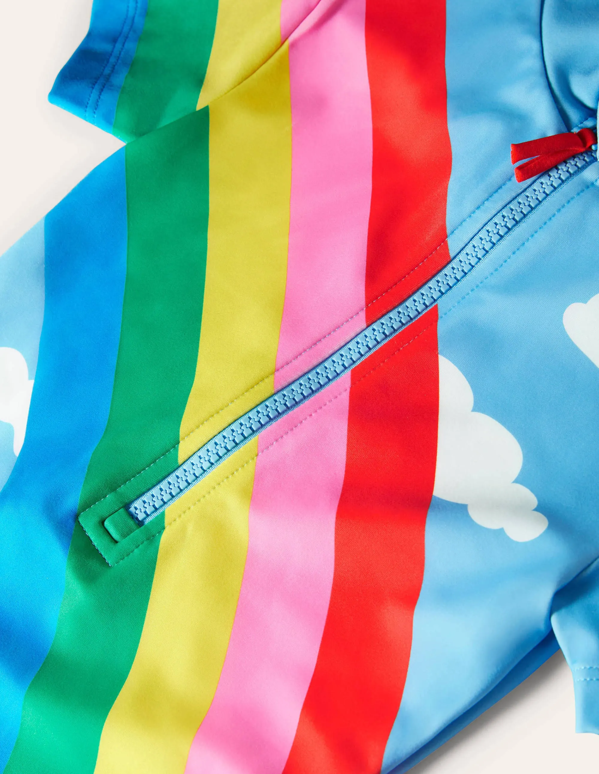 Short-sleeved Swimsuit-Rainbow Clouds