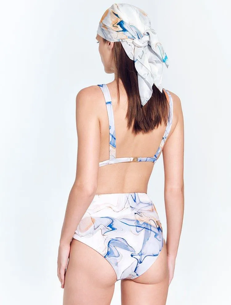 Skylar Blue Abstract Bikini Bottom