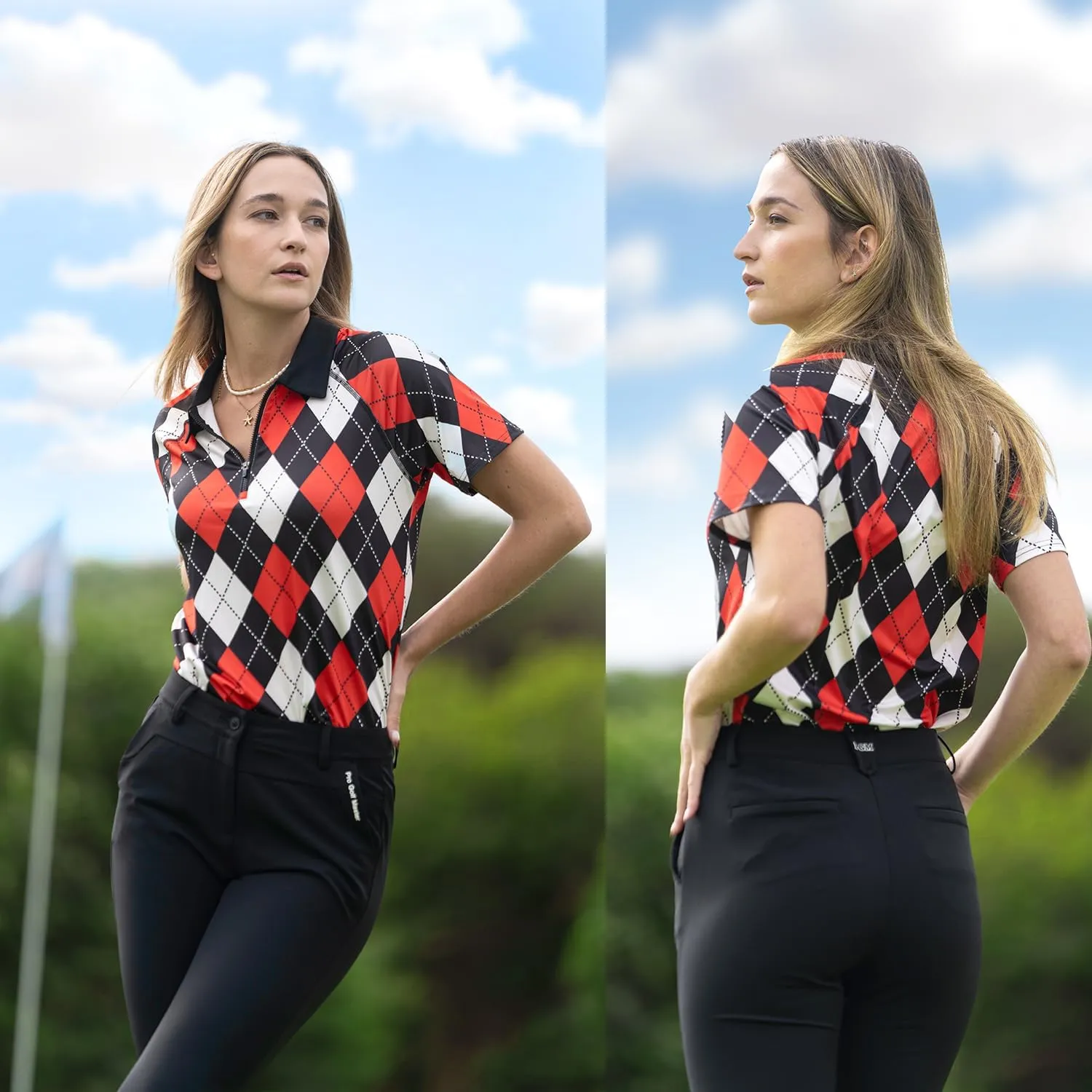 Soneven Women's Short Sleeve Golf Shirt Moisture Wicking Athletic Golf Polo Shirts Tennis Shirts