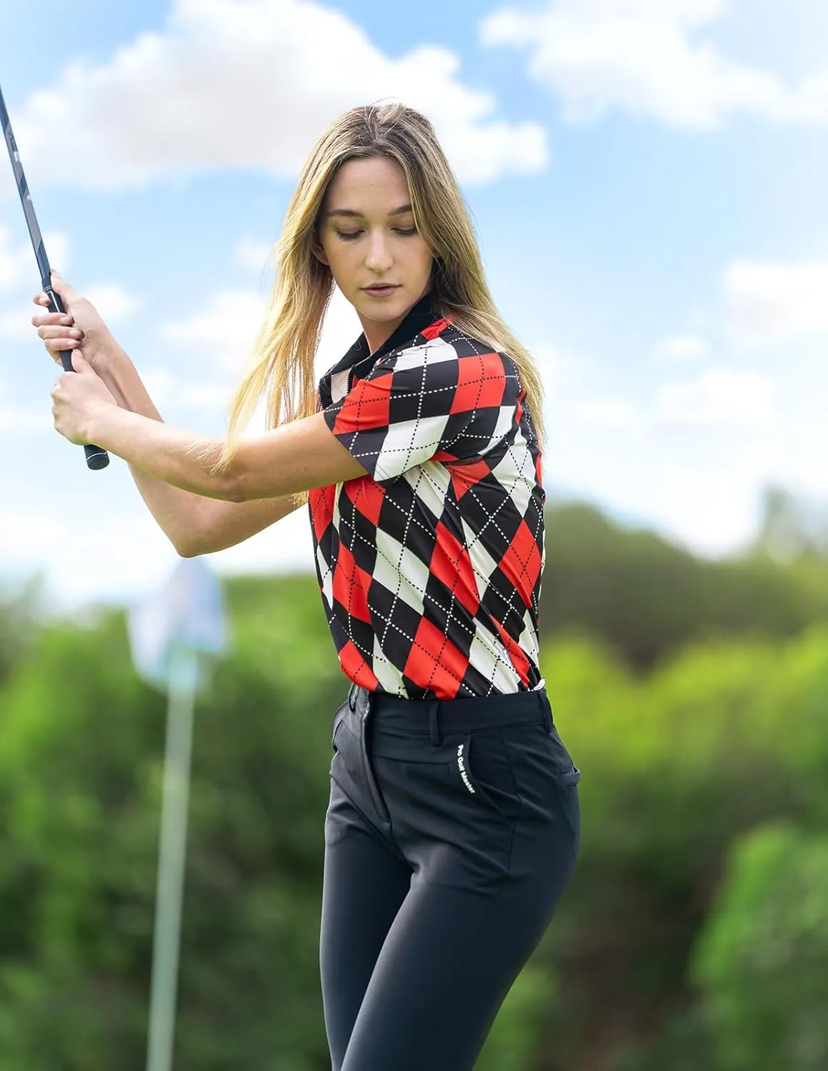 Soneven Women's Short Sleeve Golf Shirt Moisture Wicking Athletic Golf Polo Shirts Tennis Shirts