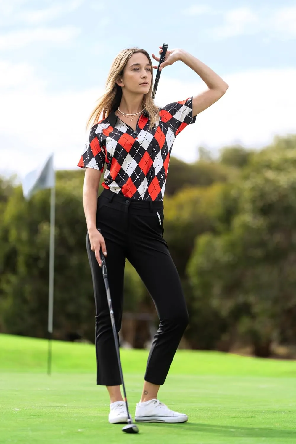 Soneven Women's Short Sleeve Golf Shirt Moisture Wicking Athletic Golf Polo Shirts Tennis Shirts