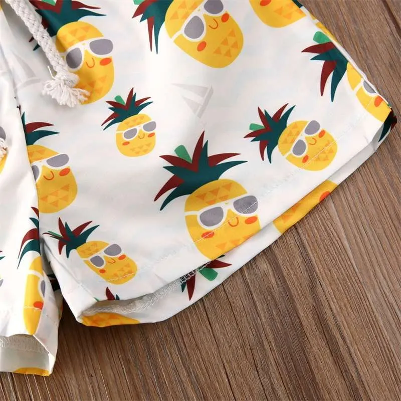 Toddler Boys Swim Trunks Cartoon Pineapple