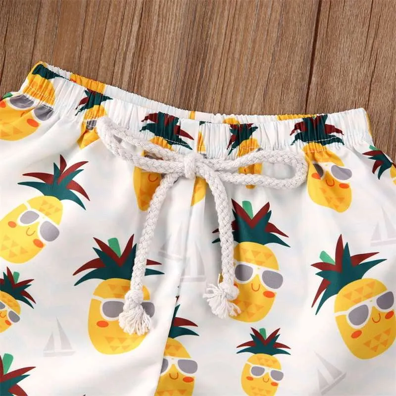 Toddler Boys Swim Trunks Cartoon Pineapple