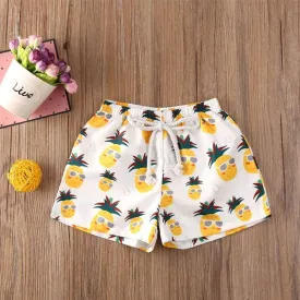 Toddler Boys Swim Trunks Cartoon Pineapple