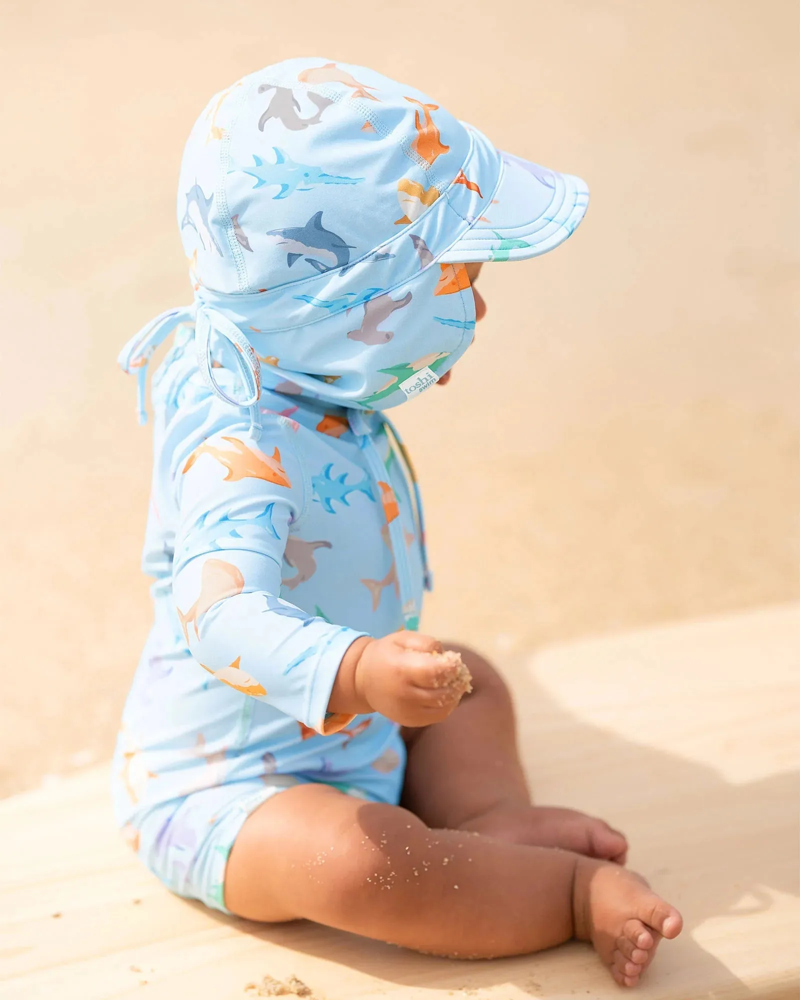 Toshi Swim Baby Onesie L/S Classic - Sharky