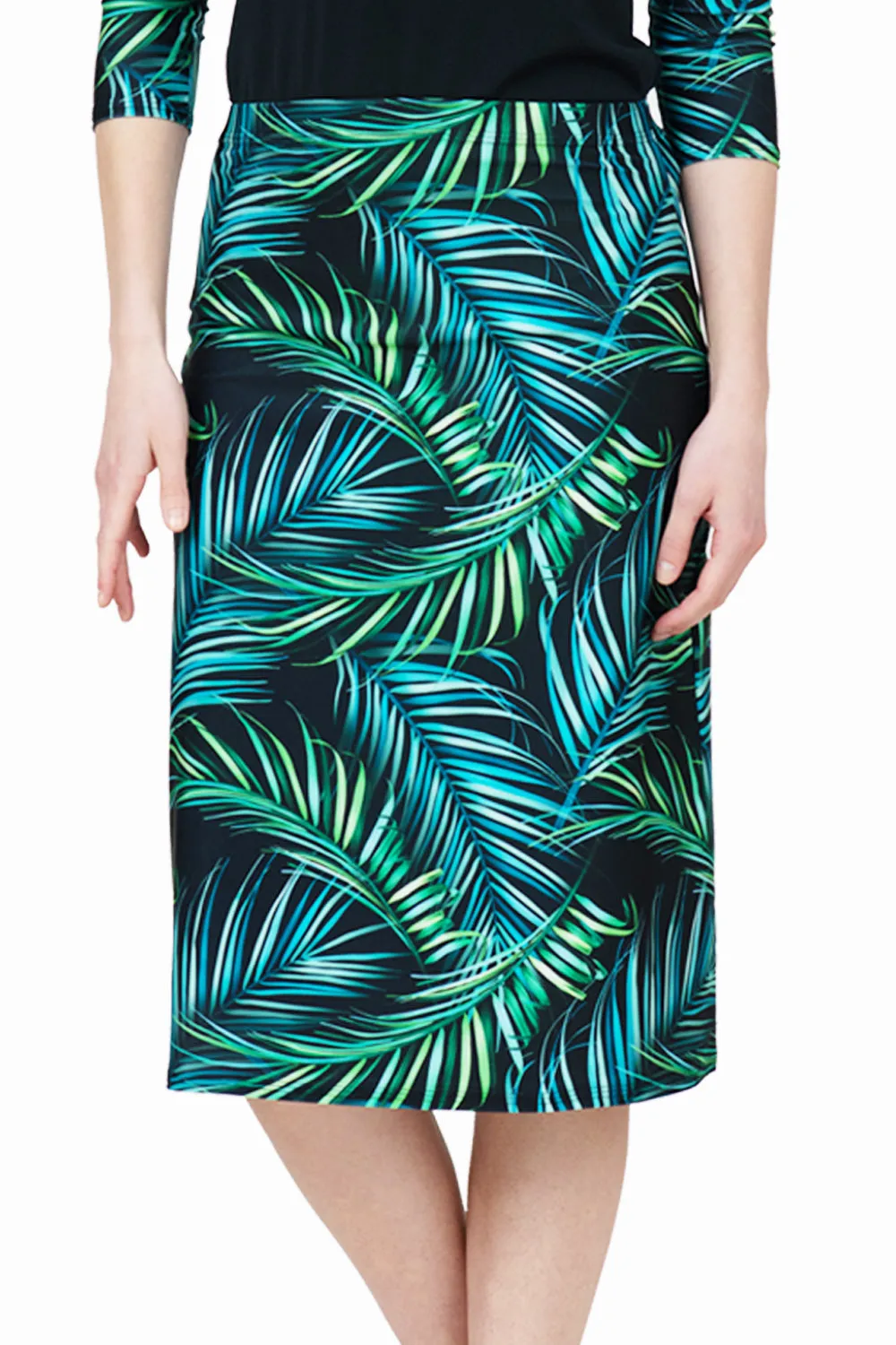 Tropical Leaves A-line Swim skirt