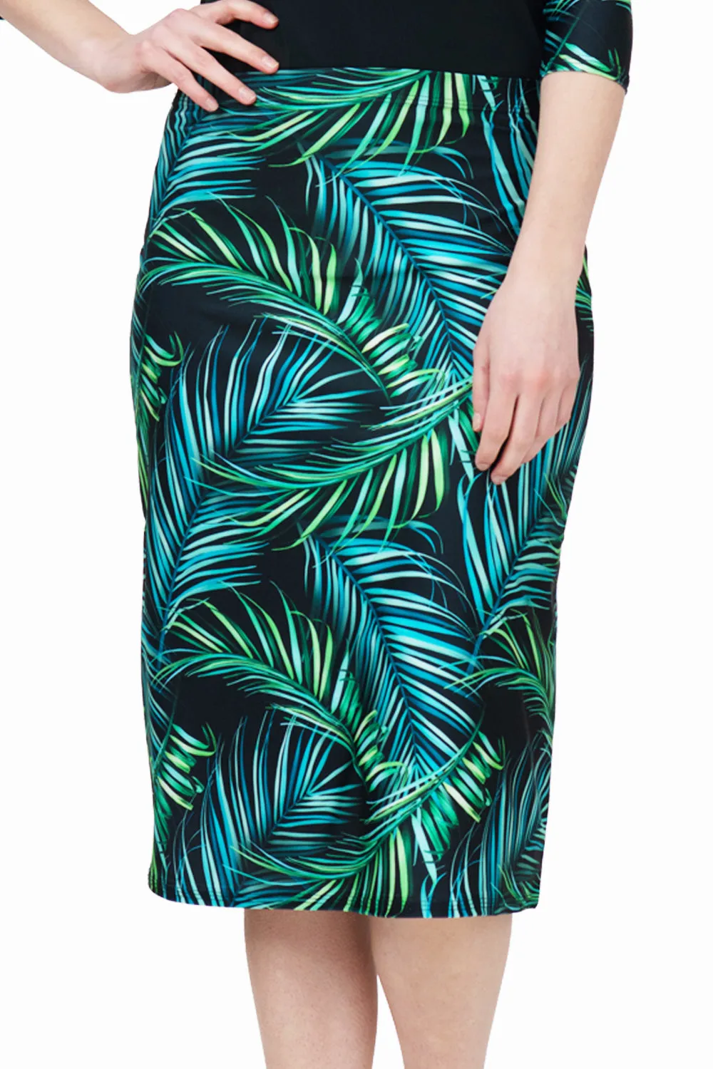 Tropical Leaves A-line Swim skirt