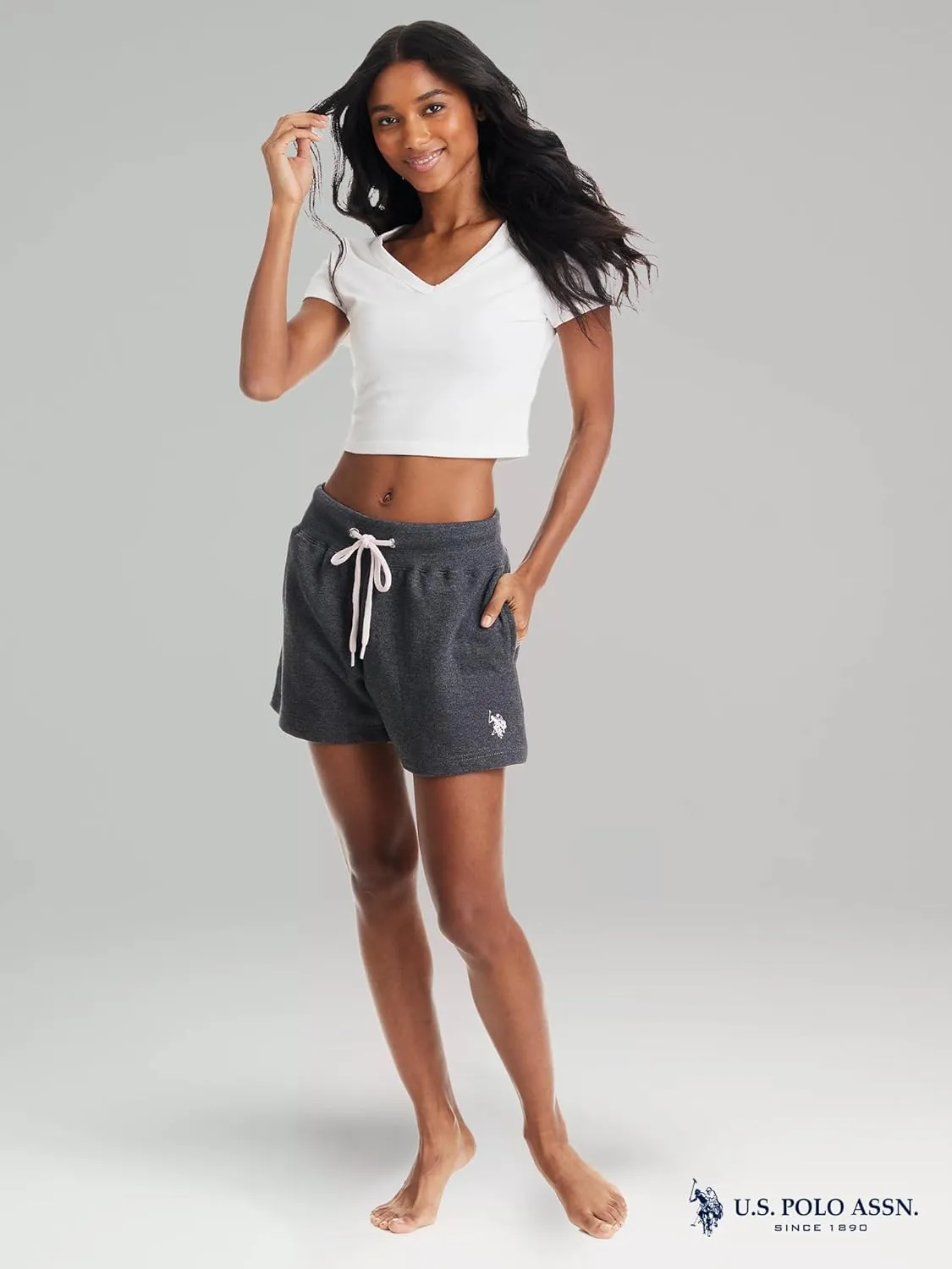 U.S. Polo Assn. Womens Sweat Shorts with Pockets - French Terry Pajama Lounge Shorts for Women