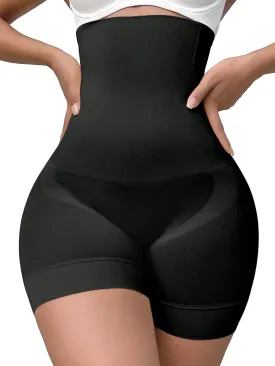 WDIRARA Women's High Waisted Shapewear Shorts Body Shaper Tummy Control Shapewear