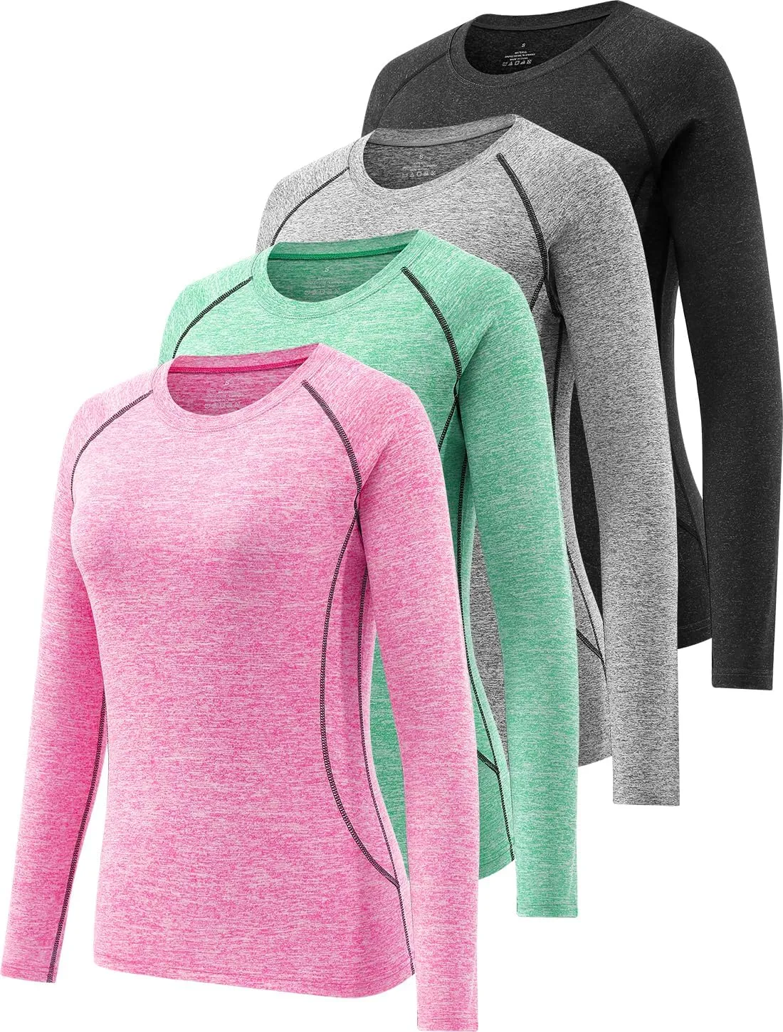 Womens Long Sleeve Moisture Wicking Tee Shirt Long Sleeve Workout Tops for Women Dry Fit Yoga Athletic Running T Shirt