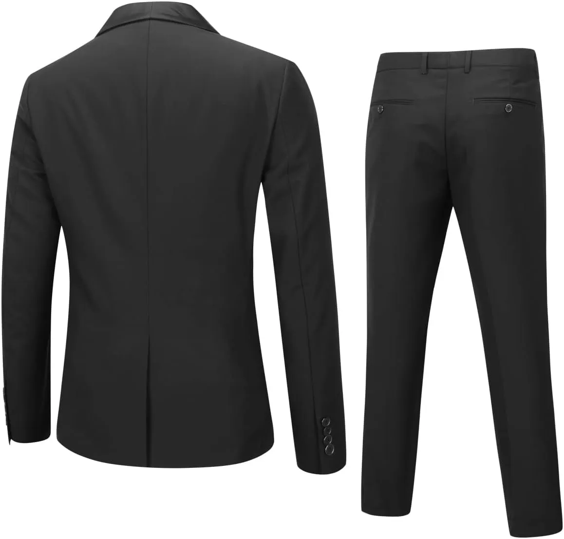 YFFUSHI Men's 2 Piece Suit Shawl Lapel Tuxedo One Button Solid Slim Fit Blazer Jacket Pants